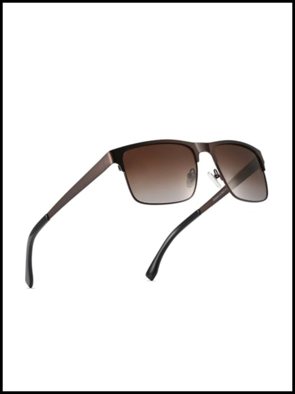 Polarized Sunglasses Men UV400 Metal Frame Square Aviator